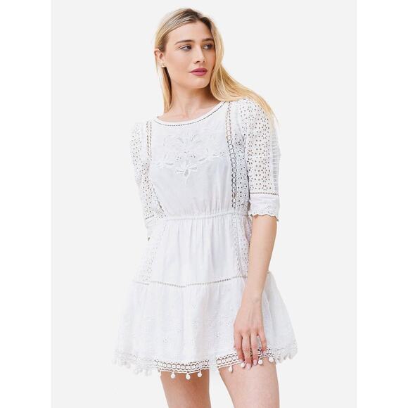 LoveShackFancy White Mini Dress - Picture 1 of 9